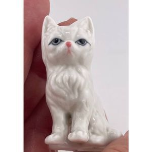Vintage Bone‎ China White Cat Kitten Figurine